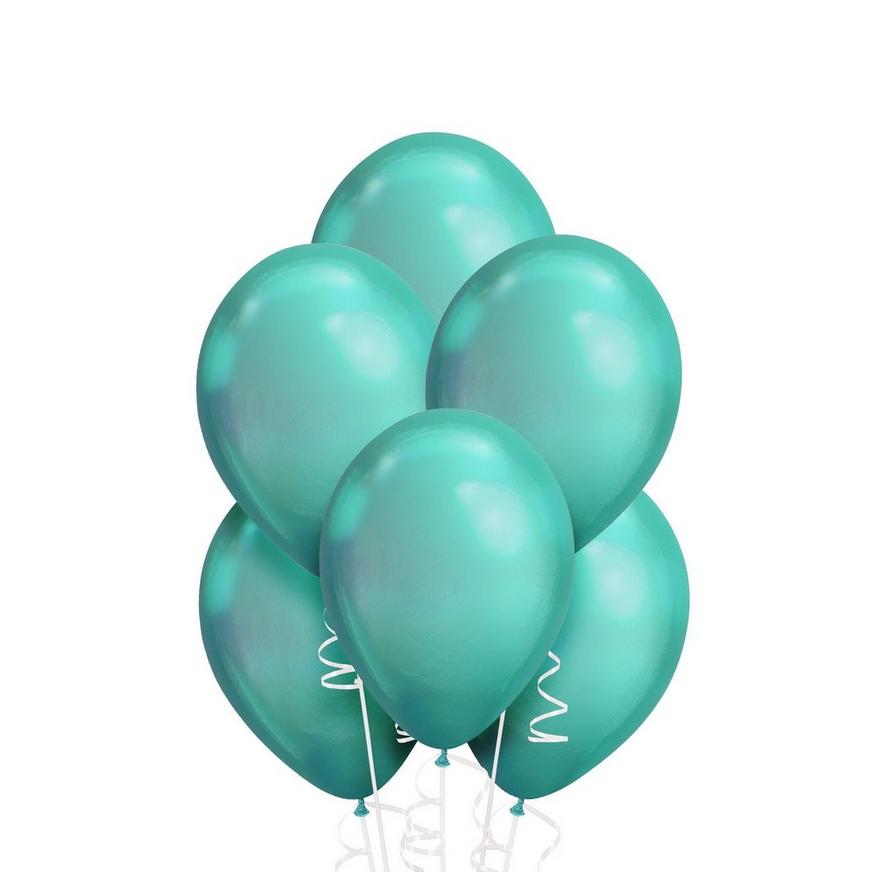 25ct, 11in, Robin's Egg Blue Chrome Balloons
