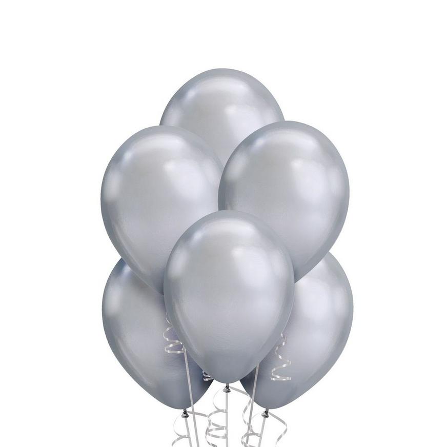 25ct, 11in, Silver Chrome Balloons