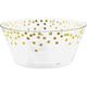 Metallic Gold Polka Dots Plastic Serving Bowl, 10in