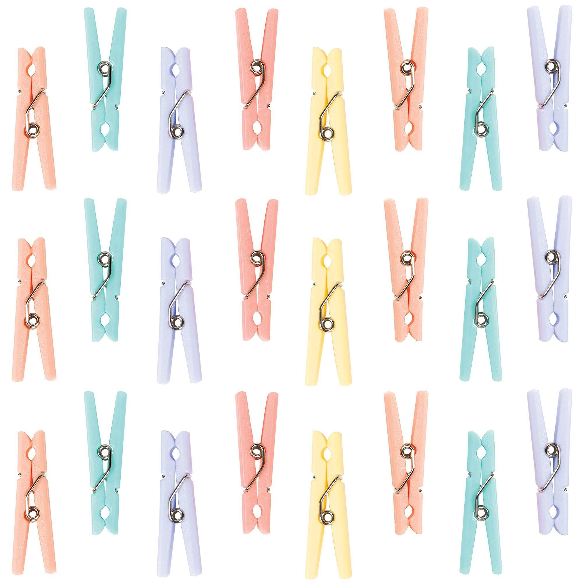 50Pcs Mini Clothes Pins 1.25 Clothespin Game Wedding Baby Shower  Party-Pink