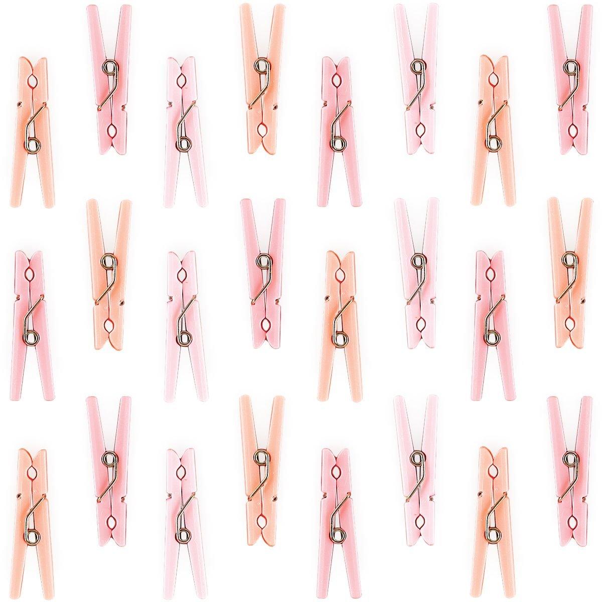 Mini Pink Clothespin Baby Shower Favor Charms 24ct