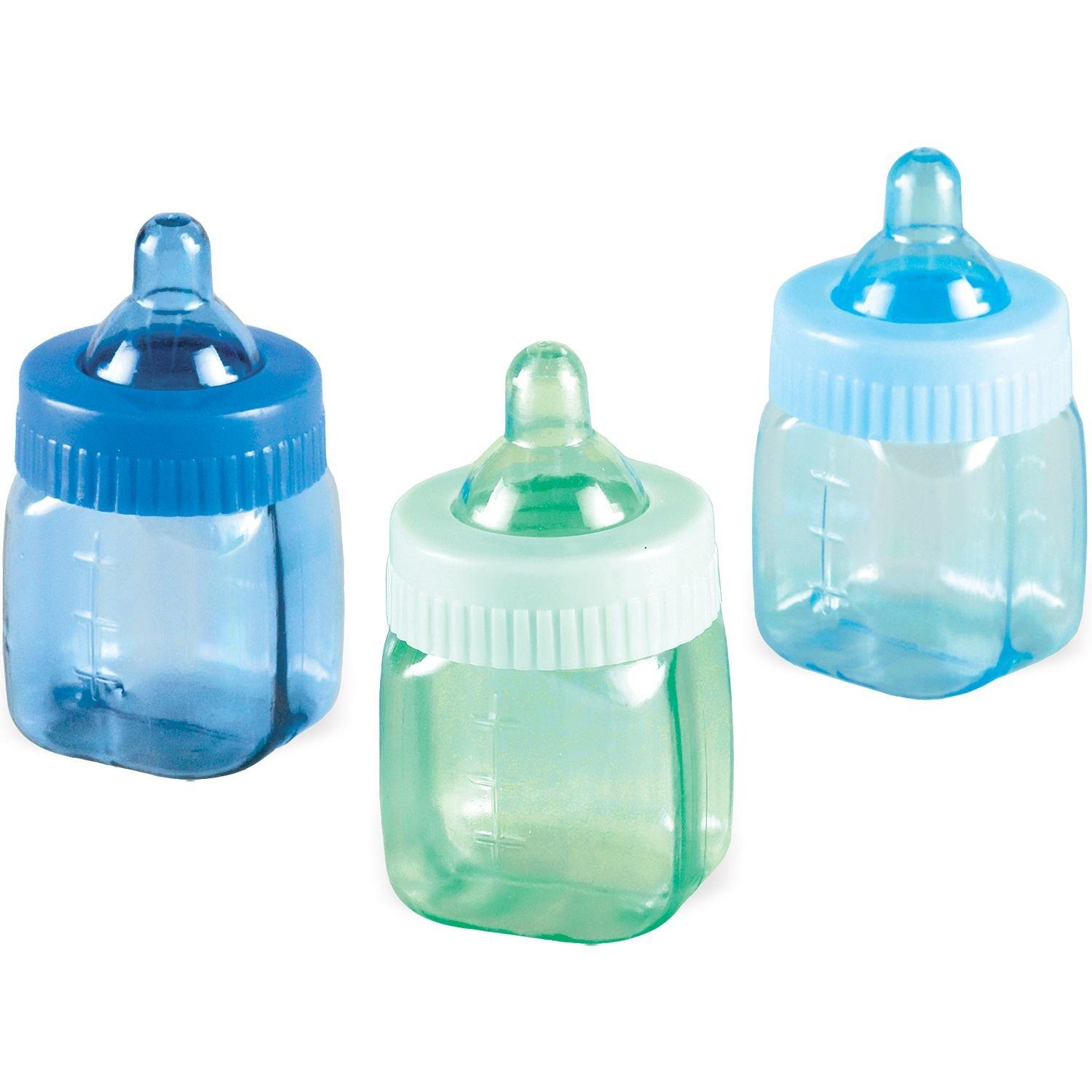 Mini Blue Bottles Baby Shower Favors 6ct | Party City