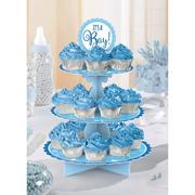 Blue It's A Boy Baby Shower Cupcake Stand