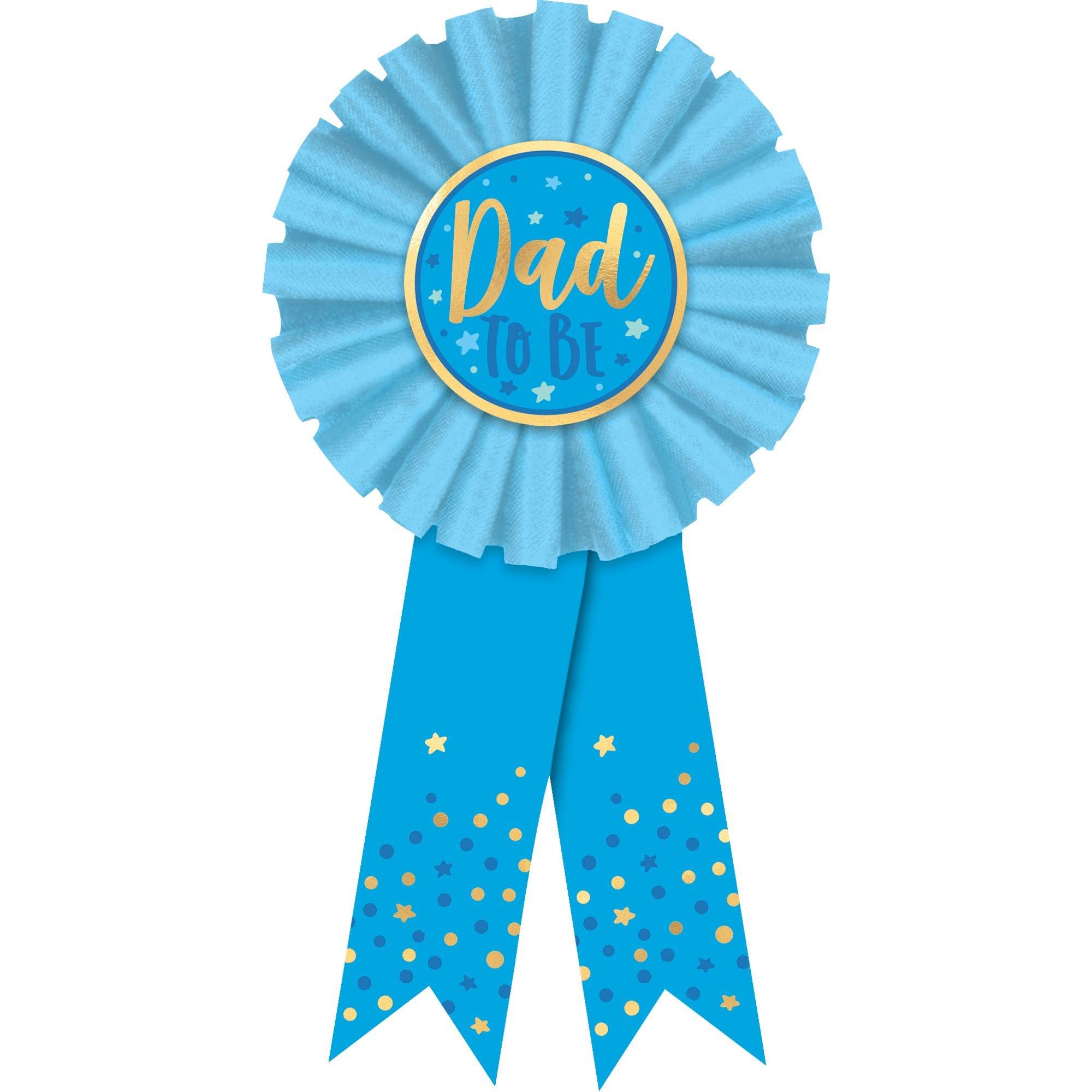 Blue DadToBe Award Ribbon 3in x 5 3/4in Party City