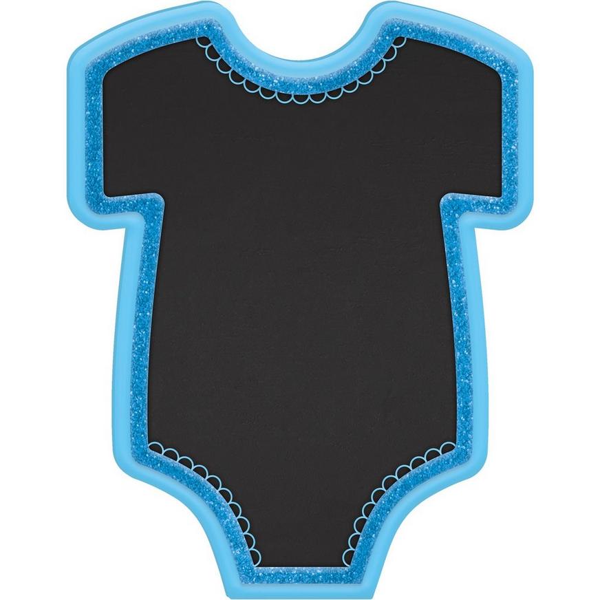 Blue Bodysuit Baby Shower Chalkboard Easel Sign