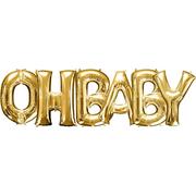 "OH BABY" Letter Foil Balloon Baby Showers Party Supplies Inflation Balloon DIY 
