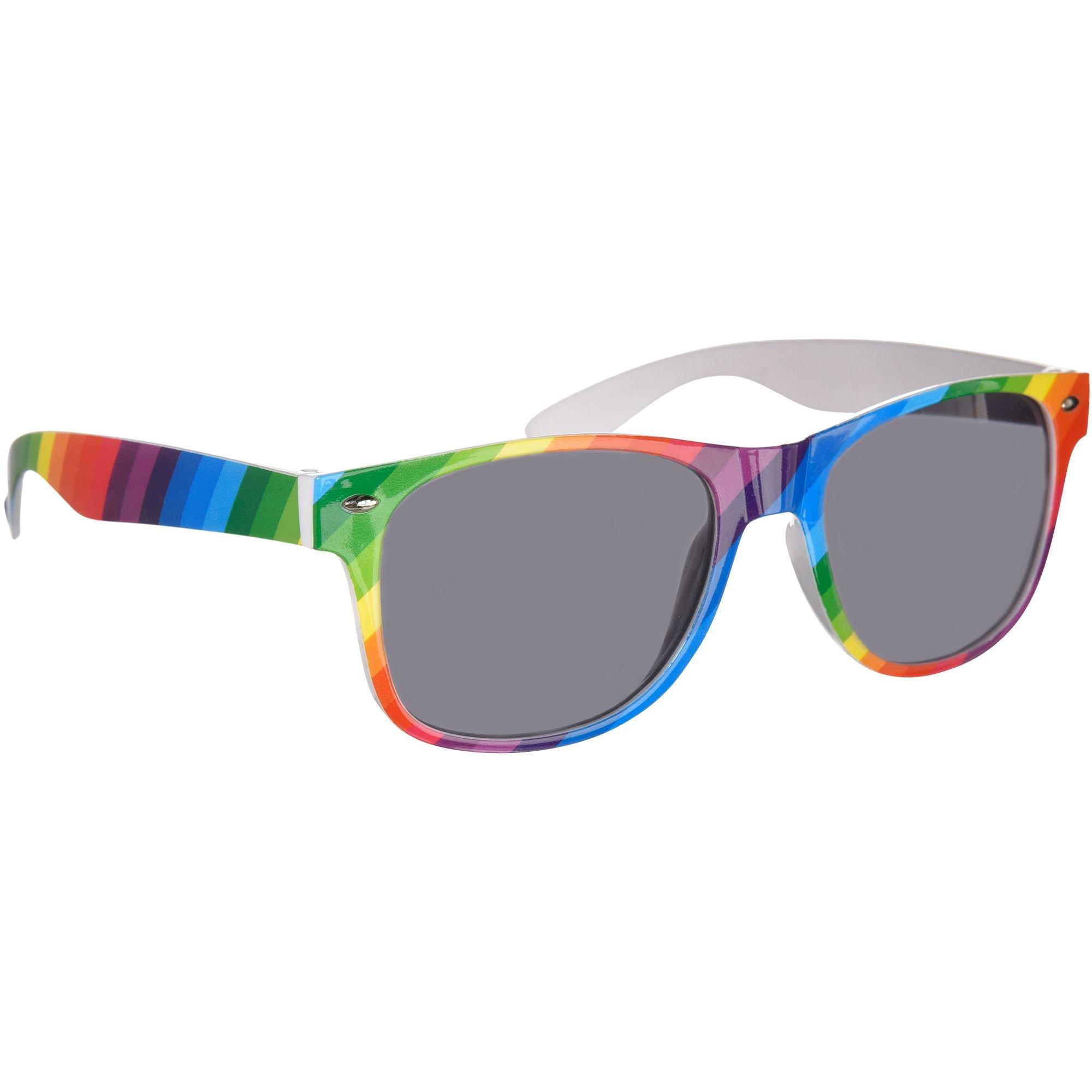 1pc Men's Square Rainbow Color Frame Sunglasses Suitable For Daily
