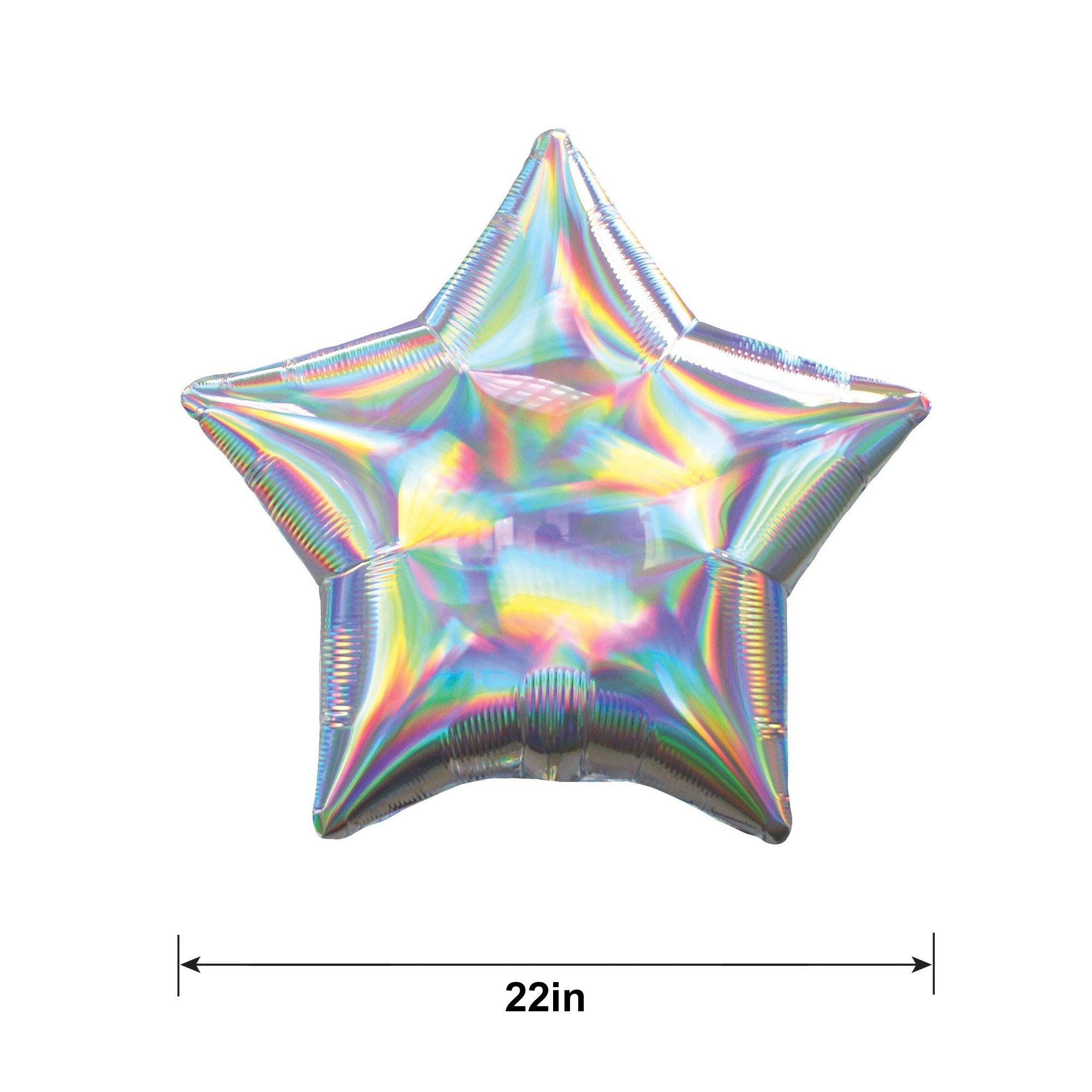 Iridescent Silver Star Balloon