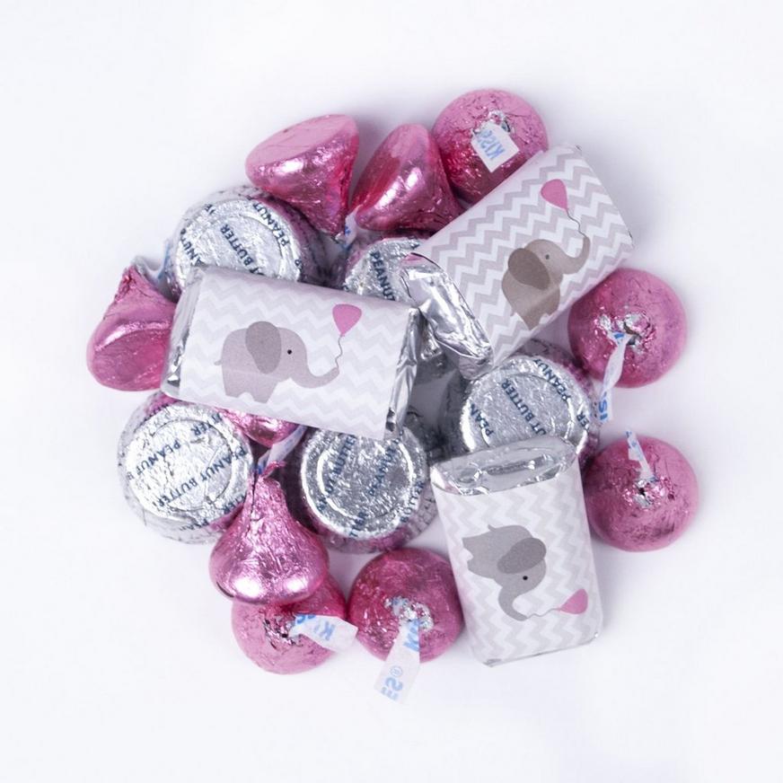 Pink Elephant Baby Shower Hershey's Miniatures, Kisses and JC Peanut Butter Cups 180pc