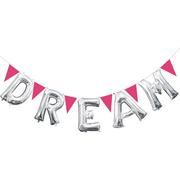 Dream Letter Balloons & Pink Pennant Banner Kit