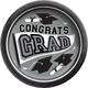 Black & Silver Congrats Grad Graduation Party Kit for 100 Guests