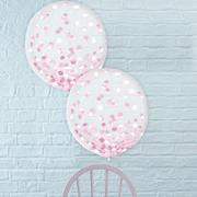 2ct, 24in, Metallic Pink Confetti Balloons