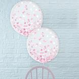 2ct, 24in, Metallic Pink Confetti Balloons