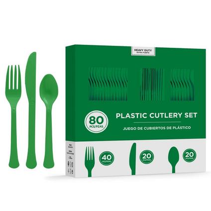 Festive Green Tableware Kit for 20 Guests