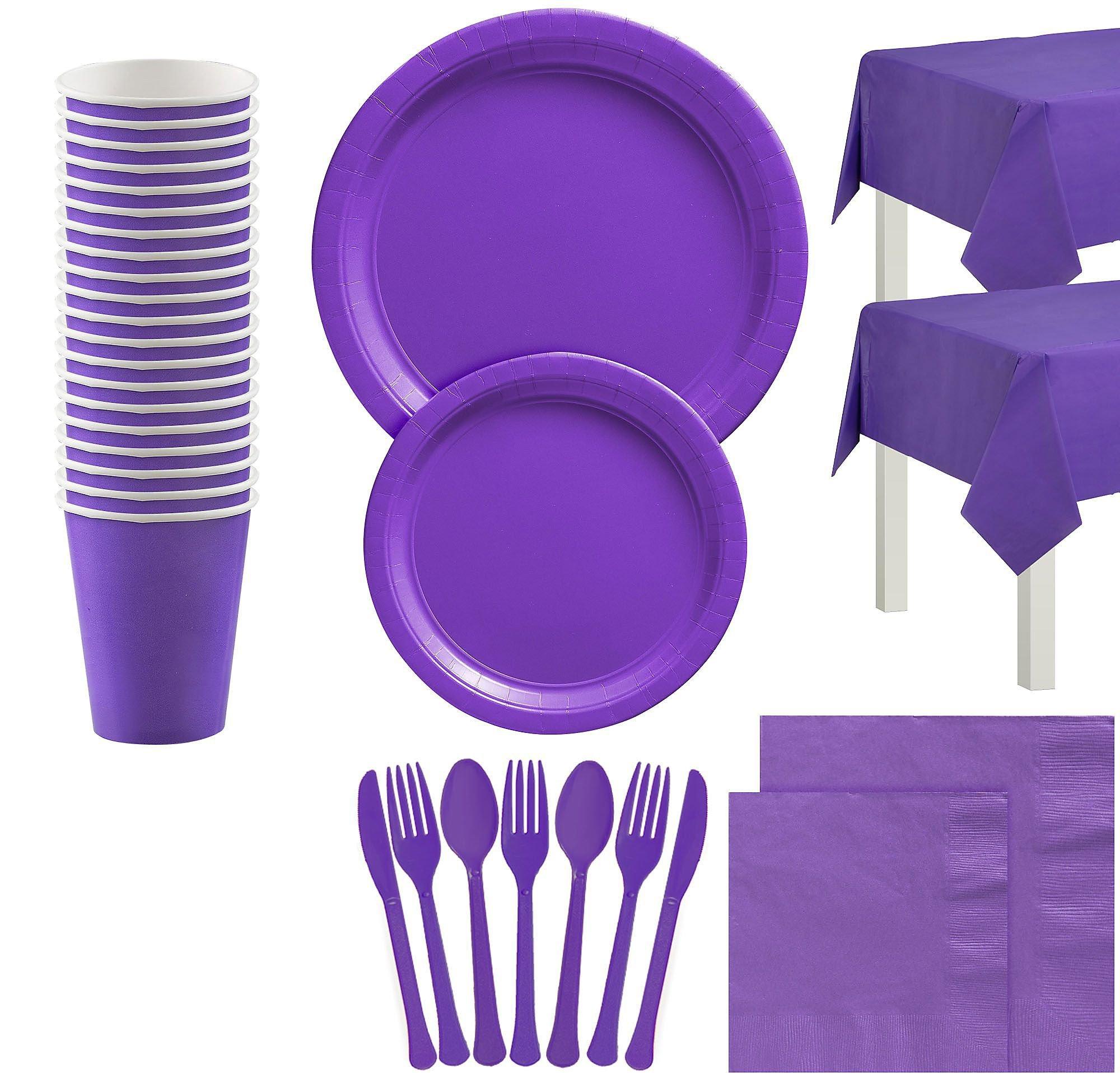 Purple Tableware Kit for 20 Guests Party City