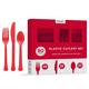 Red Tableware Kit for 20 Guests