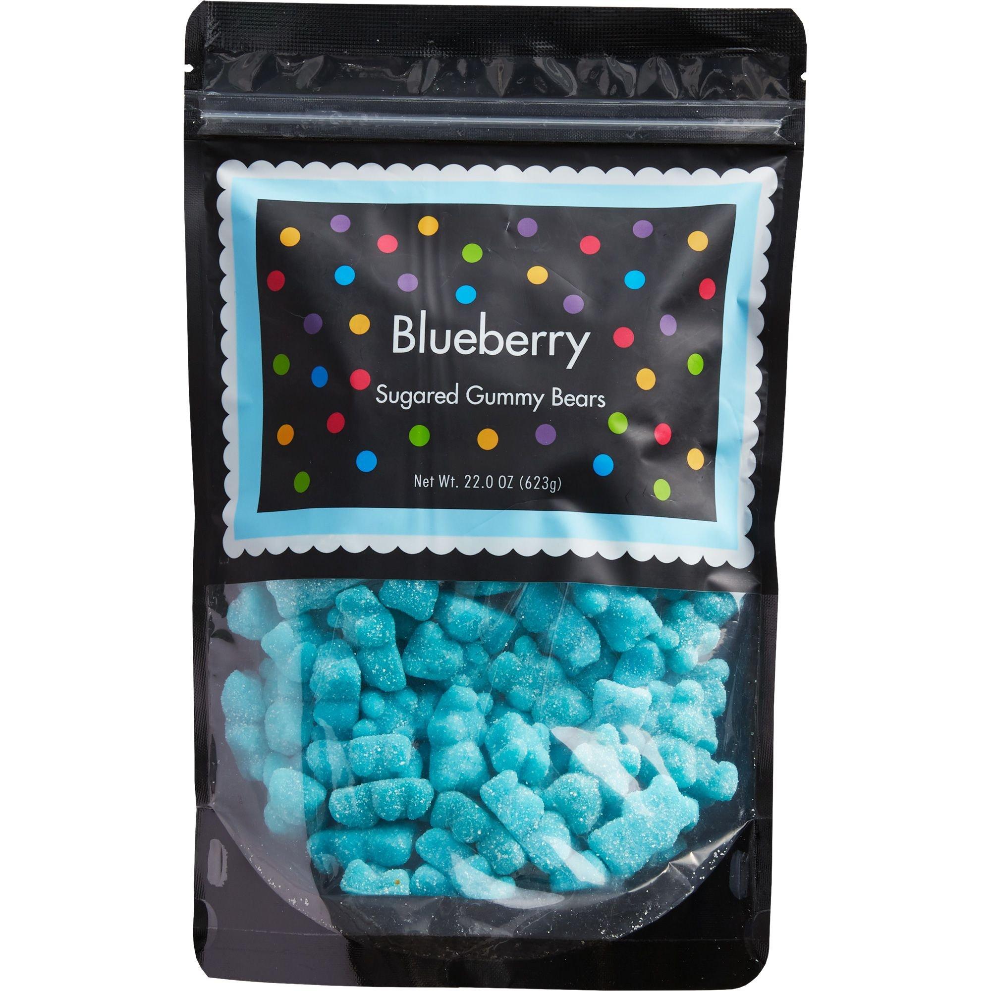 Light Blue Gummy Bears Sugared, Blue Candy Blueberry Flavored, The Hampton Popcorn & Candy Company, 2.2 Pound Bag (Pack of 1)