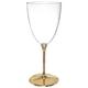 Clear Gold-Base Premium Plastic Wine Glasses