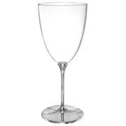 CLEAR Silver-Base Premium Plastic Wine Glasses