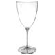 Clear Silver-Base Premium Plastic Wine Glasses