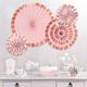 Blush Pink Paper Fan Decorations, 4ct