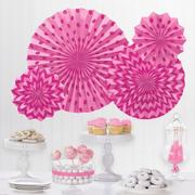 Glitter Polka Dot & Chevron Paper Fan Decorations, 4ct