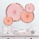 Rose Gold Paper Fan Decorations, 4ct