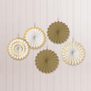 Mini Paper Fan Decorations, 6in, 5ct