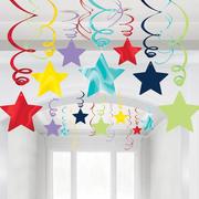 30 Multicolor Shooting Star Swirl Decorations Graduation Birthday Party Supplies 