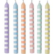 Pastel Striped Birthday Candles 12ct