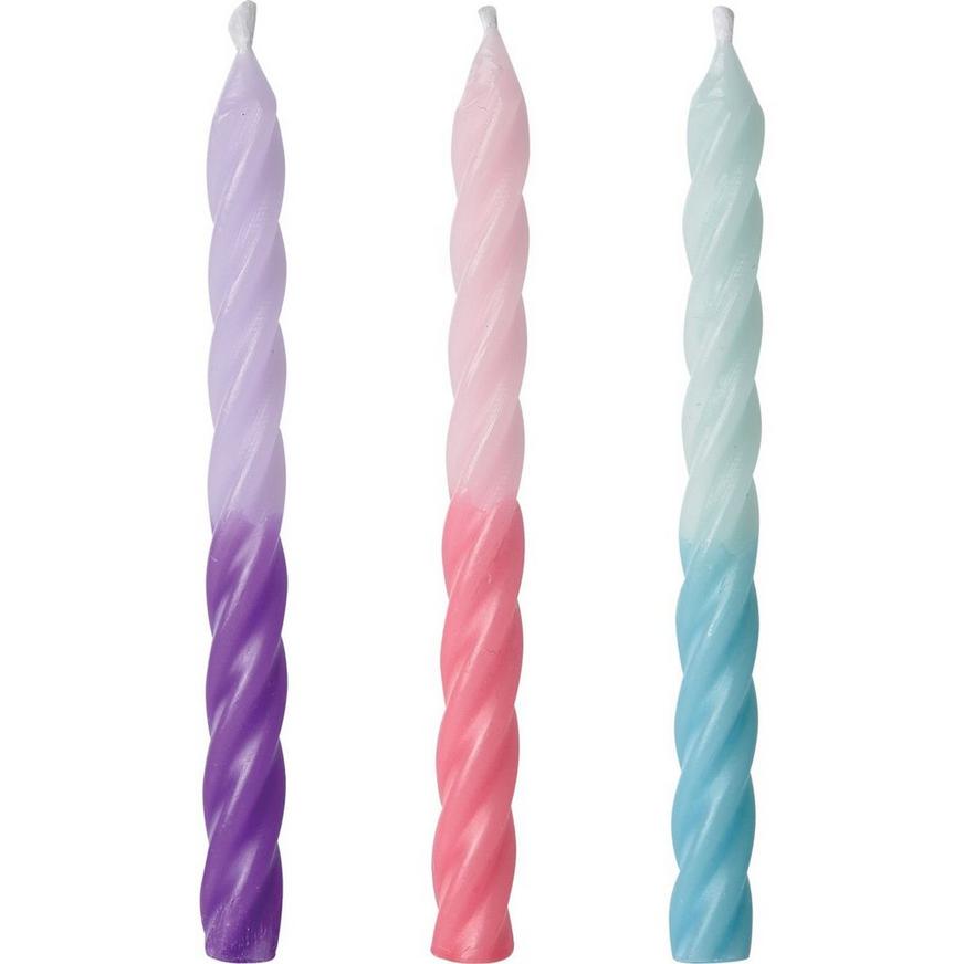 Pastel Color-Block Birthday Candles 12ct