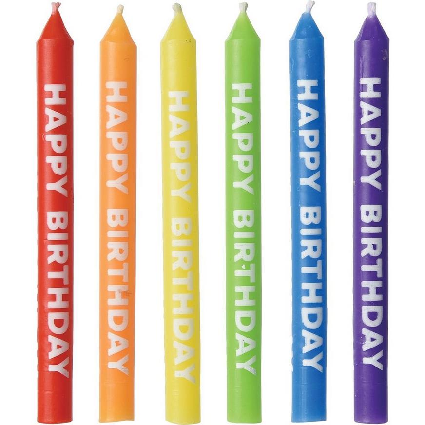 Rainbow Happy Birthday Candles 12ct