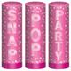 Bright Pink Confetti Party Poppers, 4in, 3ct