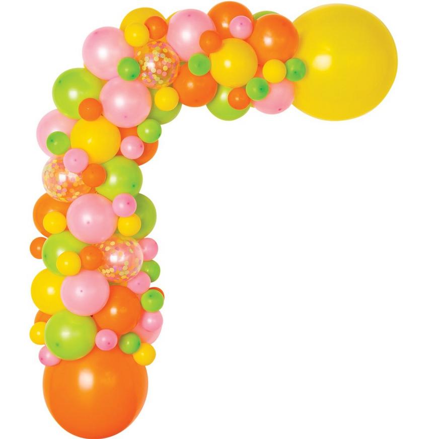 Air-Filled Neon Multicolor Balloon Garland Kit