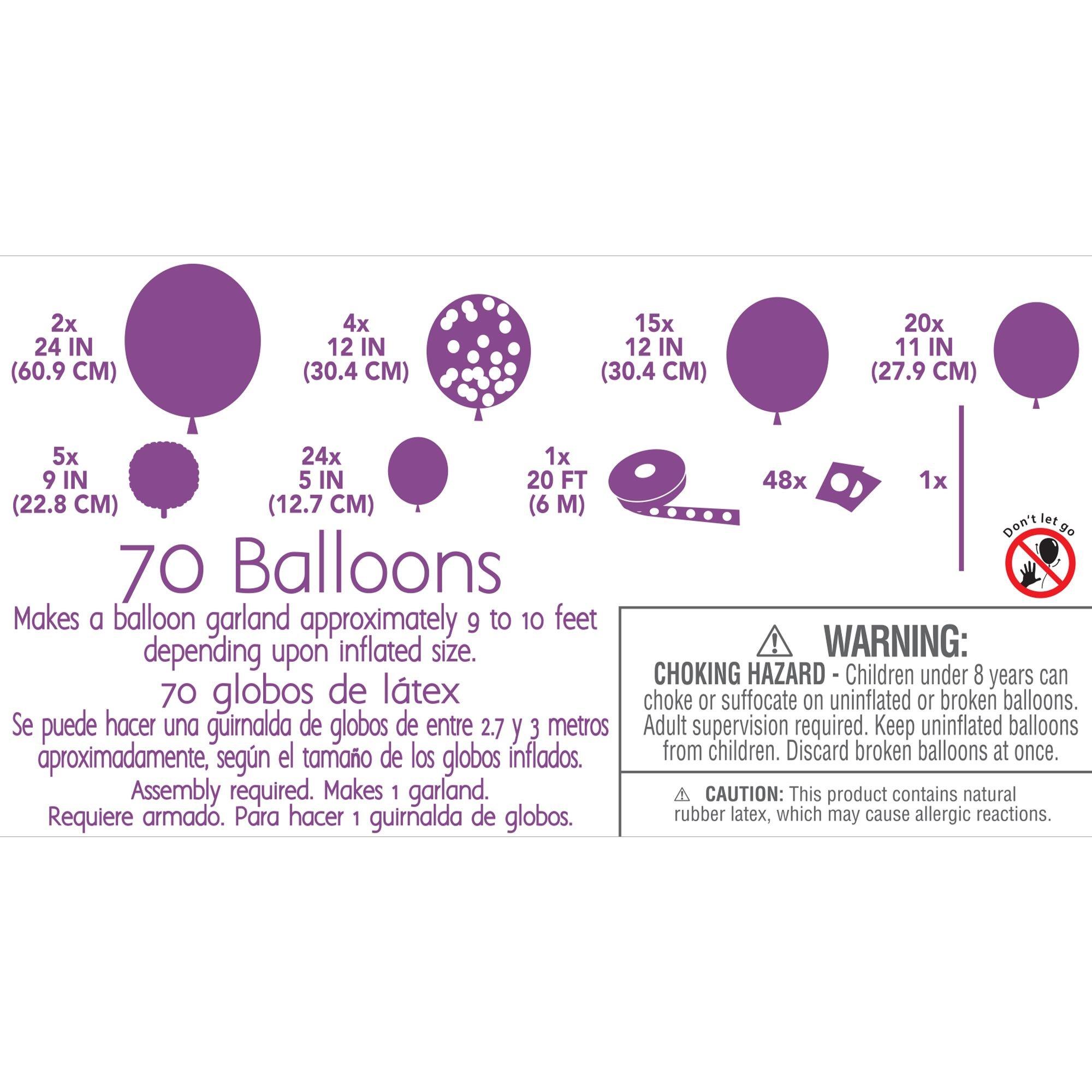 Air-Filled Silver Balloon Garland Kit