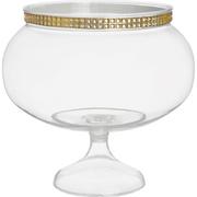 Gold Rhinestone Plastic Pedestal Bowl, 60oz