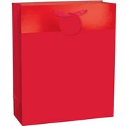 Large Metallic & Matte Red Gift Bag 10 1/2in x 13in