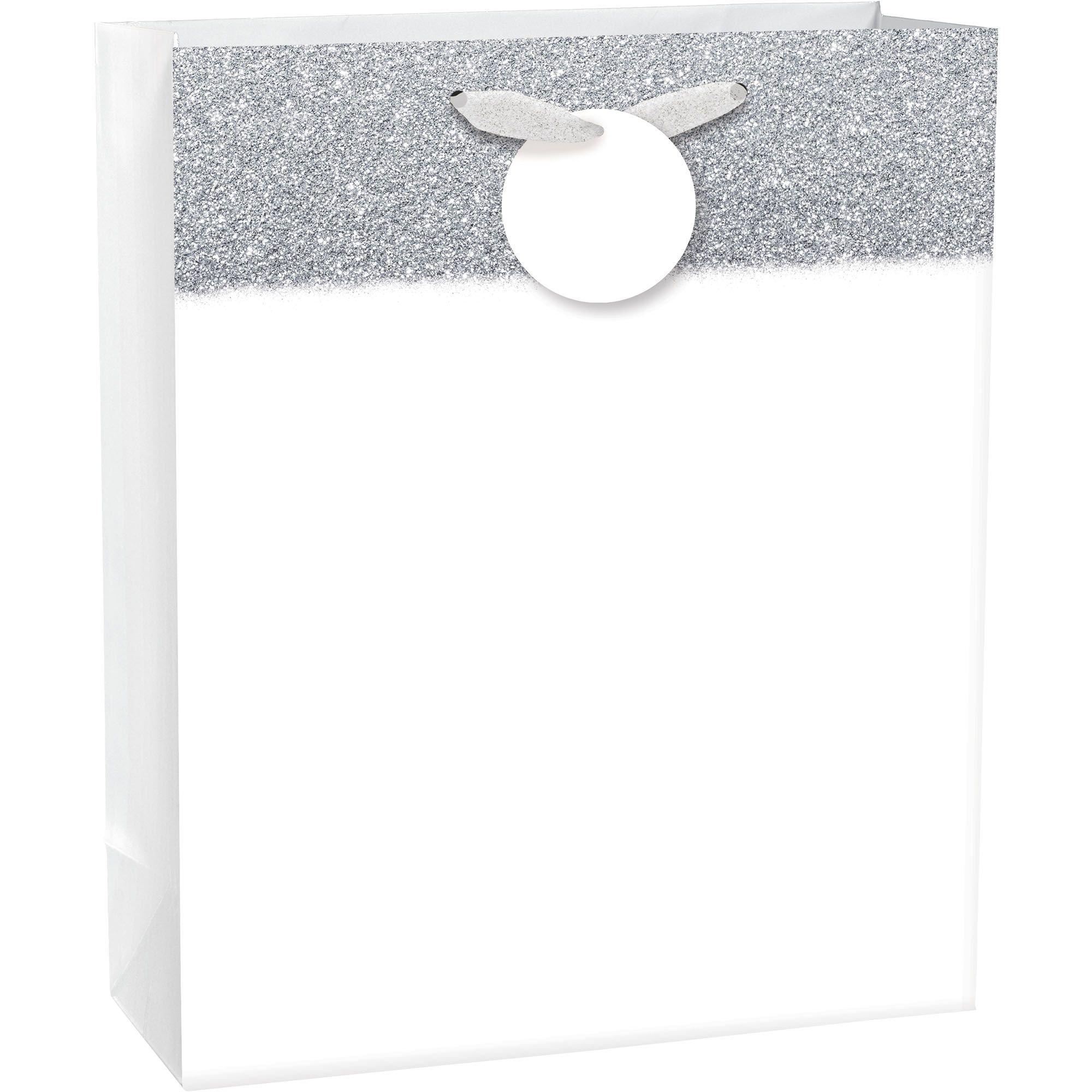 CHRISTMAS GIFT BAGS SILVER MATT PARTY~ BIRTHDAY PRESENT BAG AND x2 TISSUE  PAPER