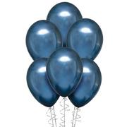 6ct, 11in, Metallic Chrome Satin Luxe Latex Balloons