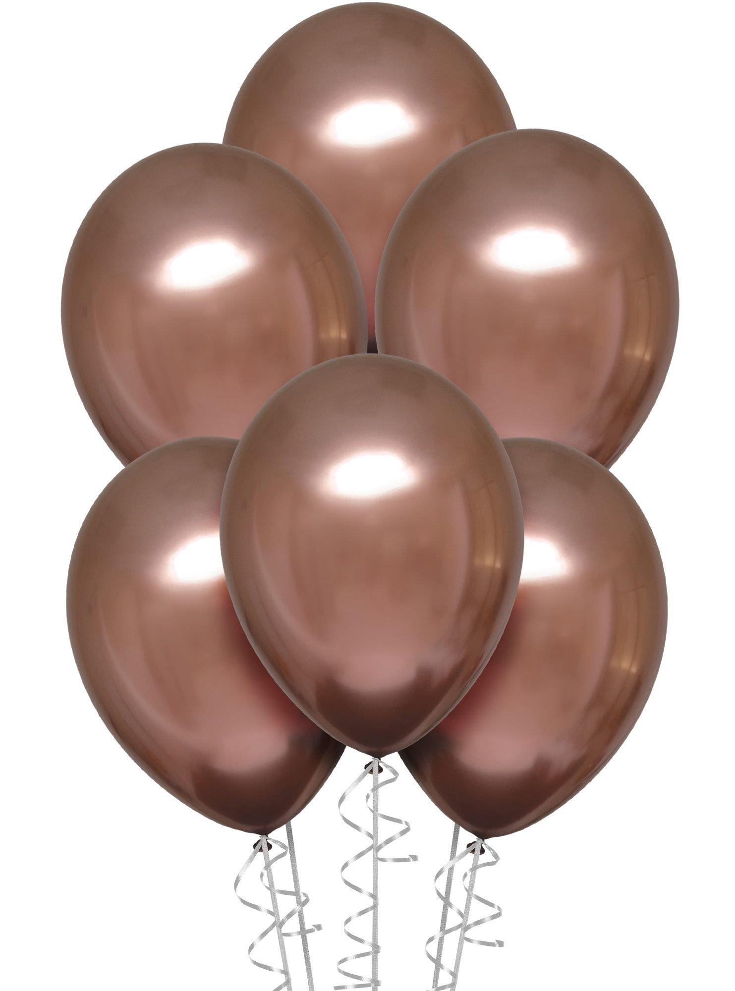 6ct, 11in, Metallic Chrome Satin Luxe Latex Balloons