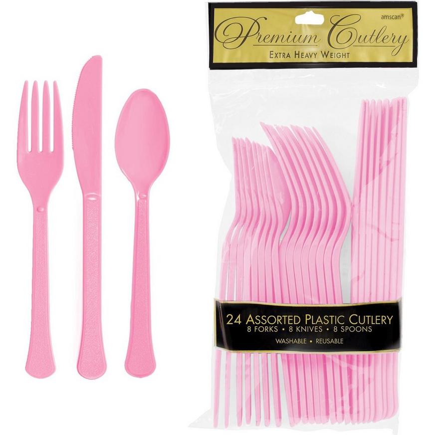 Pink & Metallic Gold Oh Baby Tableware Kit for 8 Guests