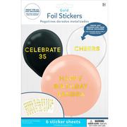 Letter & Number Balloon Stickers, 6 Sheets, 133pc