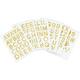 Gold Letter & Number Balloon Stickers, 6 Sheets, 133pc