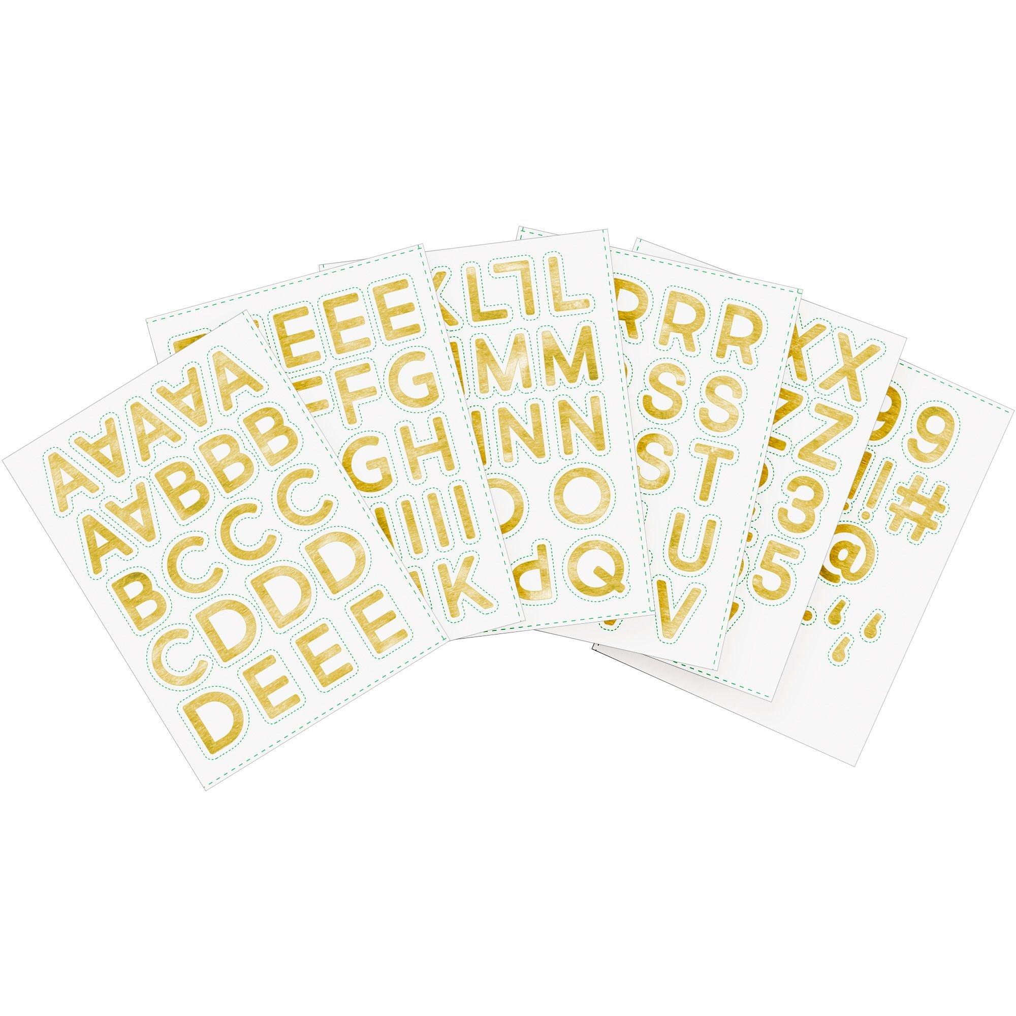 Gold Glitter Alphabet Stickers