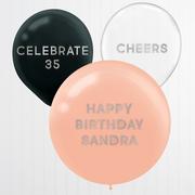 Silver Letter & Number Balloon Stickers, 6 Sheets, 133pc