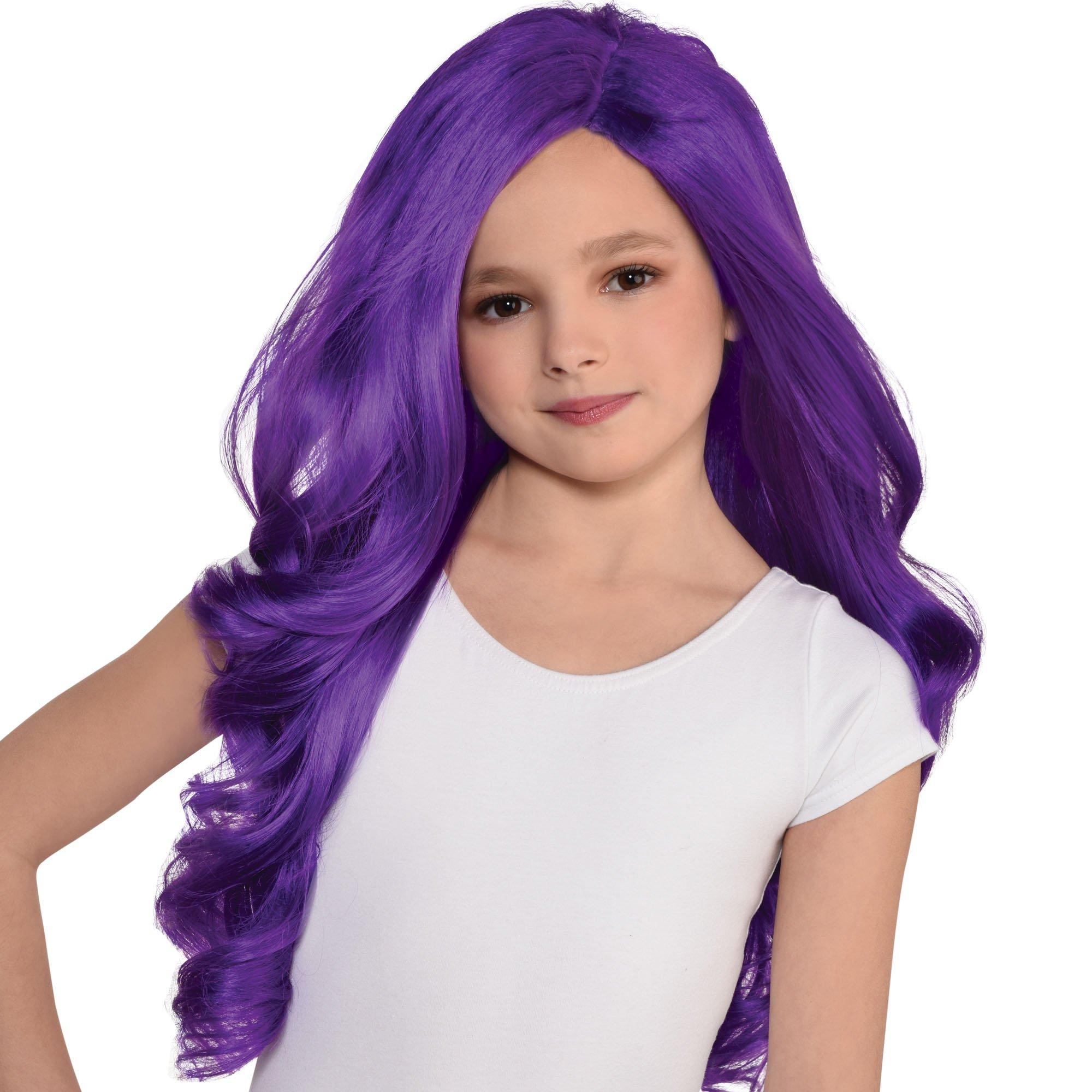 Purple Long Glam Wig Party City