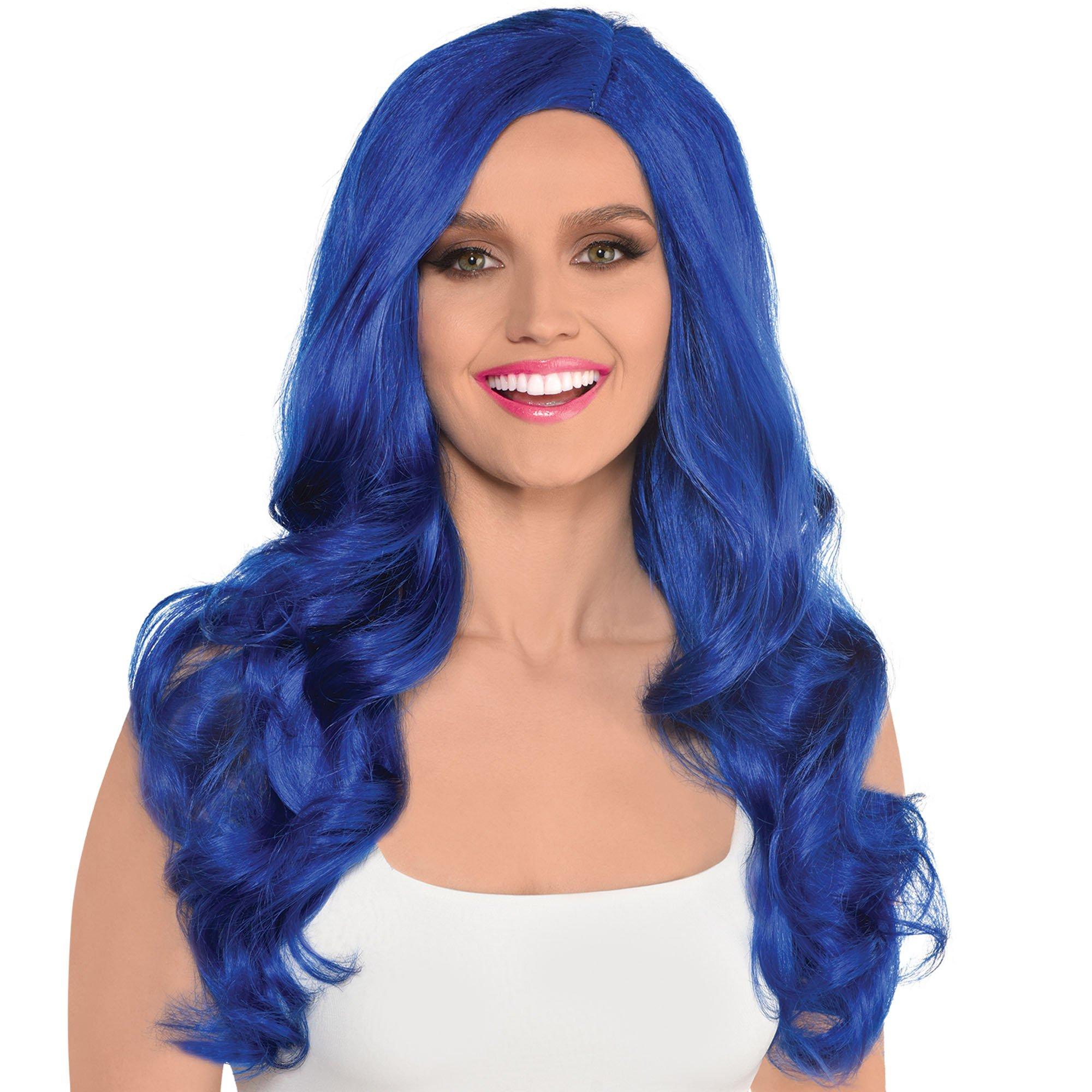 Blue costume 2025 wigs cheap