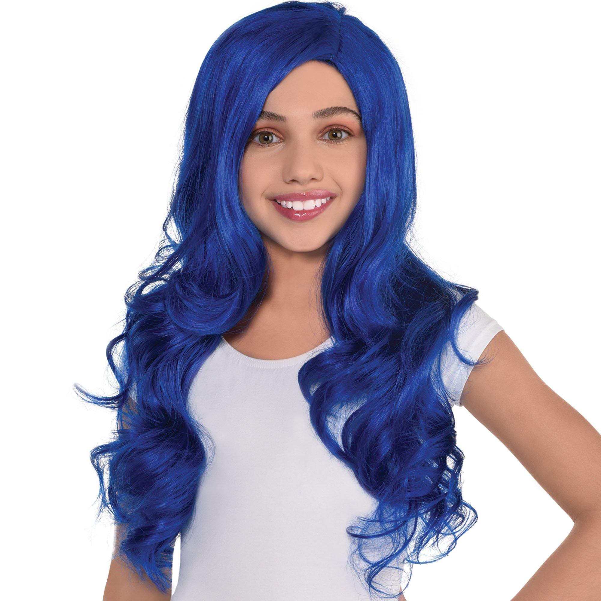 Blue Long Glam Wig Party City