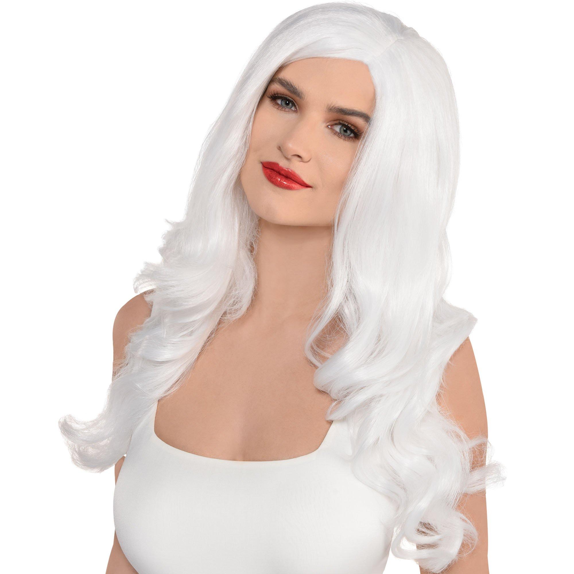 White Long Glam Wig Party City 0070