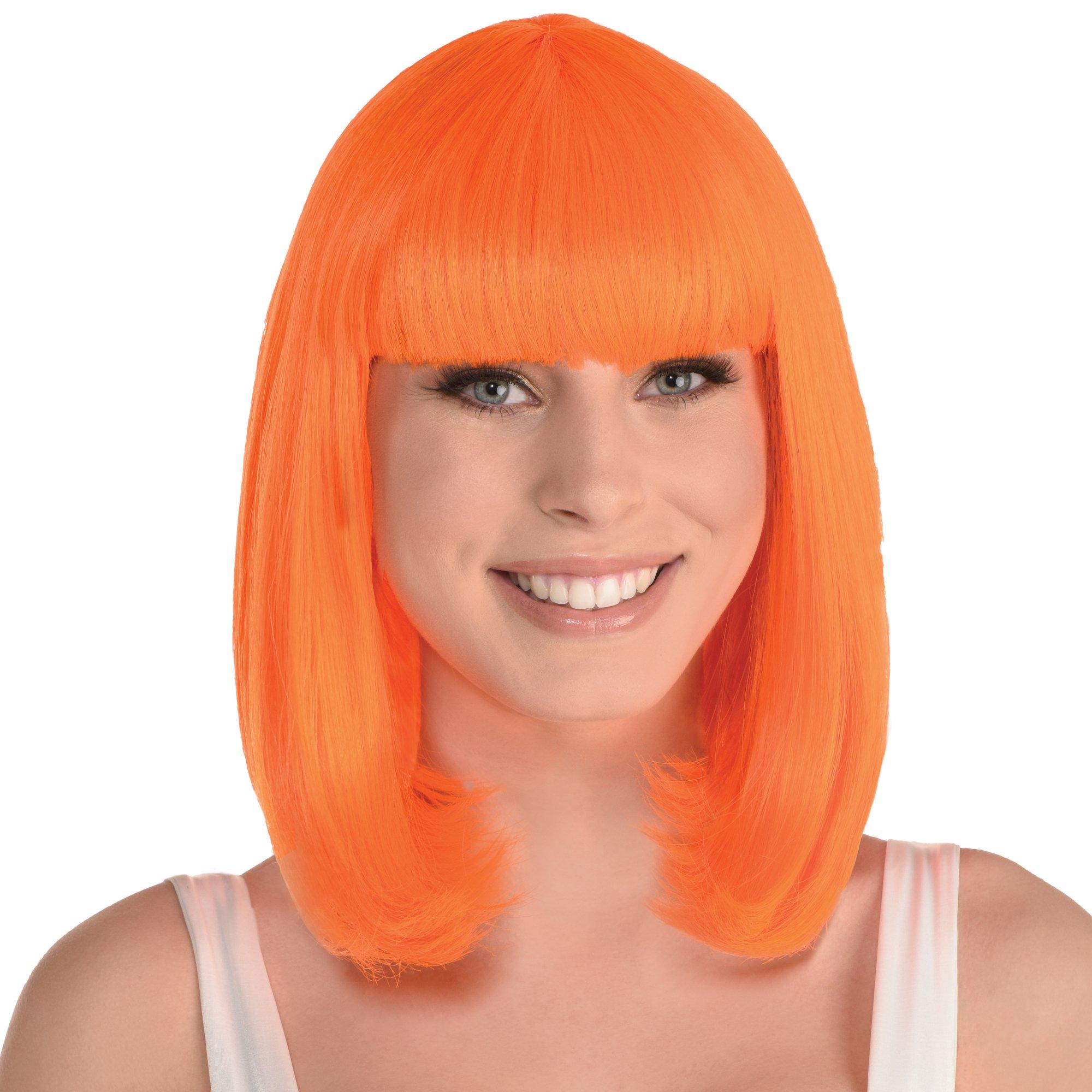 Orange Long Bob Wig Party City